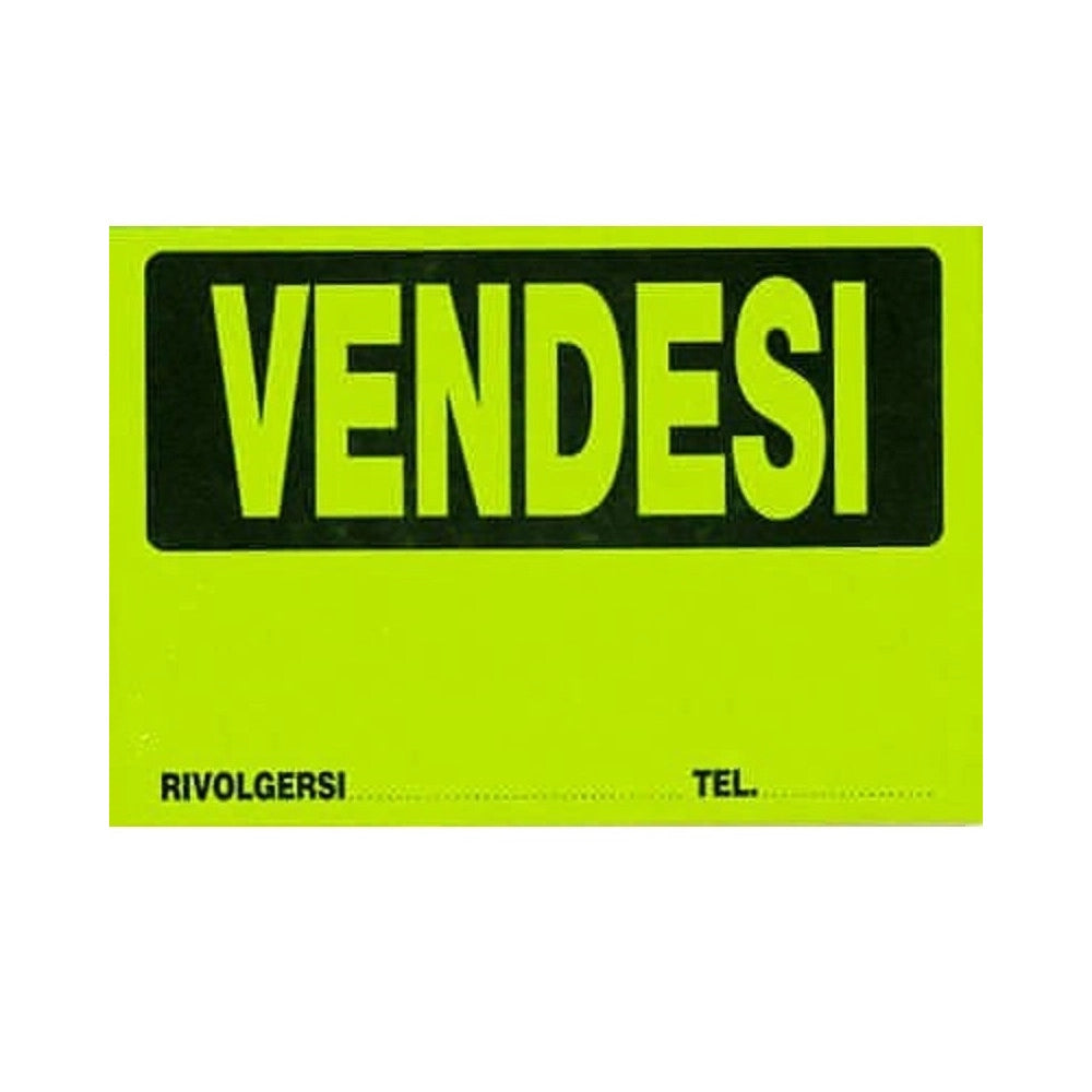 Trade Shop - Cartello Vendesi Plastificato Con Scritta 30 X 20 Cm Segnaletico -