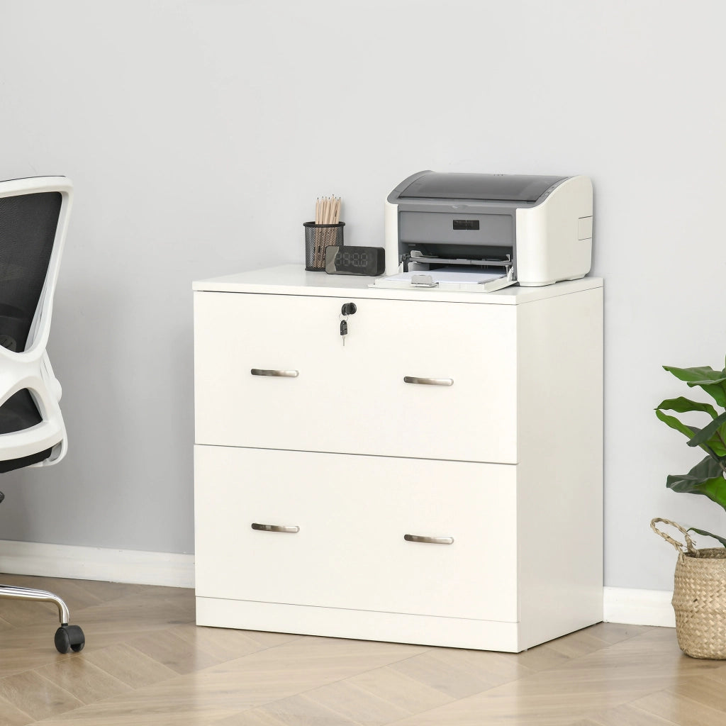 Scrivania con cassettiera ¨C zephmum ¨C 77x42x72 cm bianco