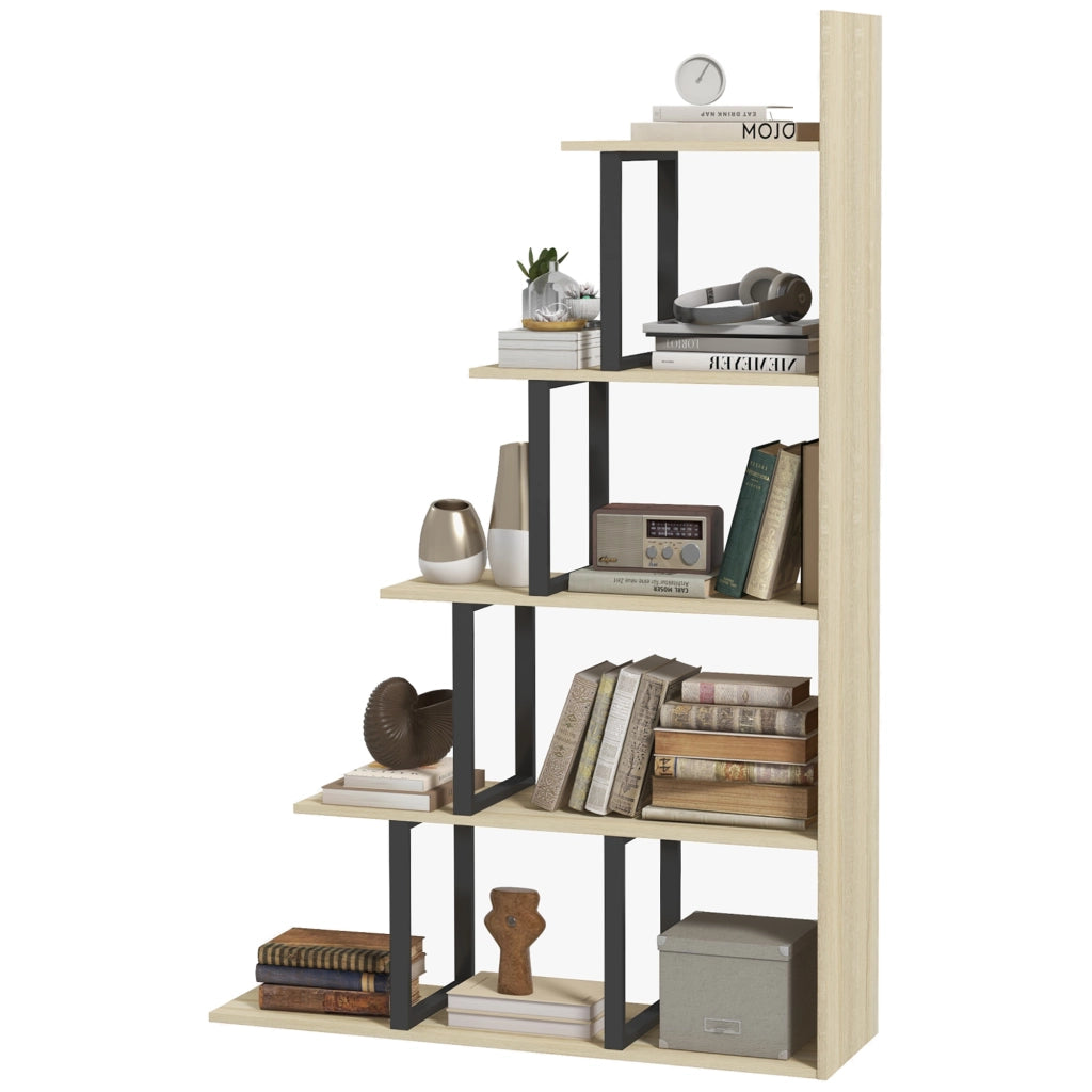 Libreria scaffale divisorio stile industriale ¨C zephmum ¨C quercia 102x30x160 cm