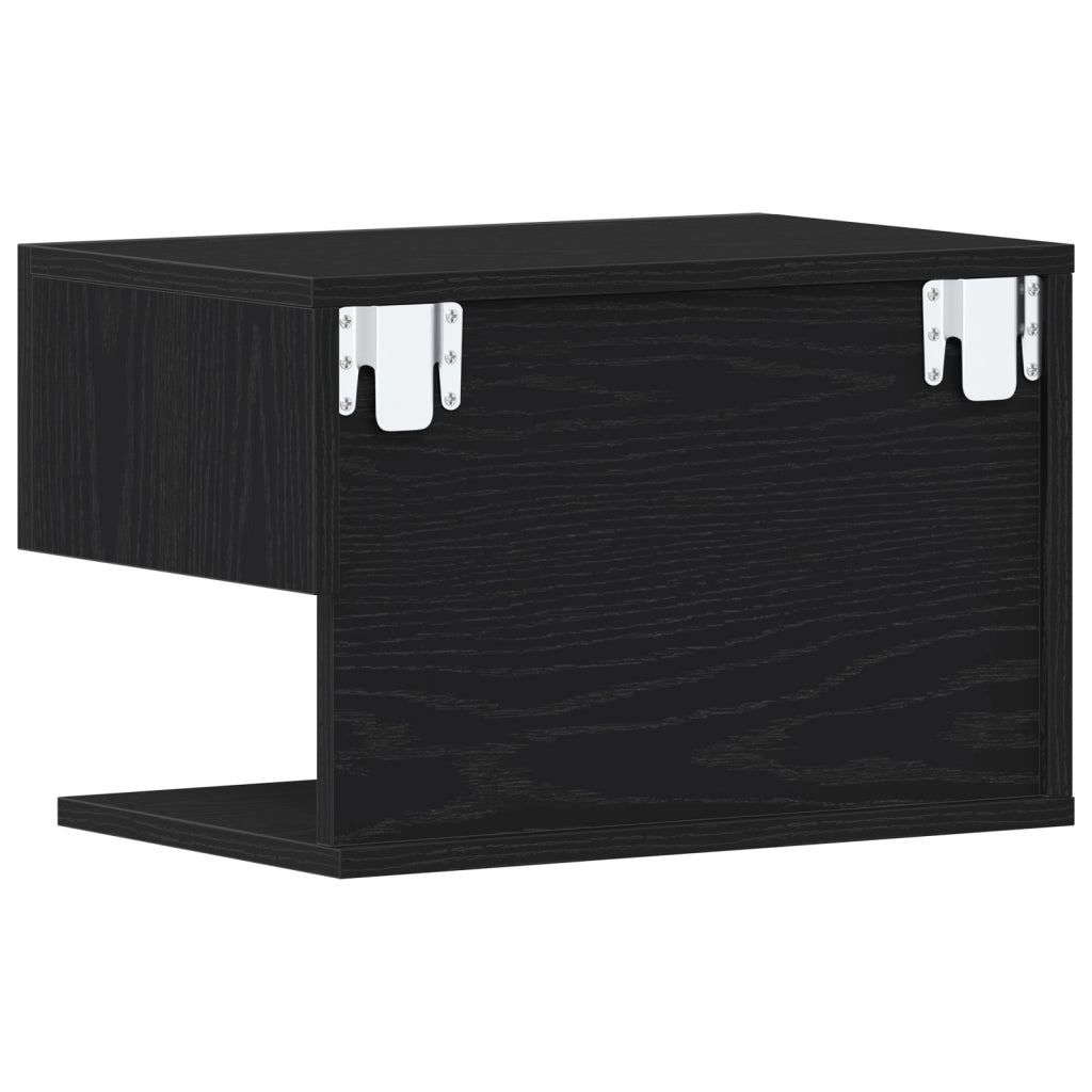 Armadi da comodino a muro  (Set di 2) - Legno ingegnerizzato rovere nero