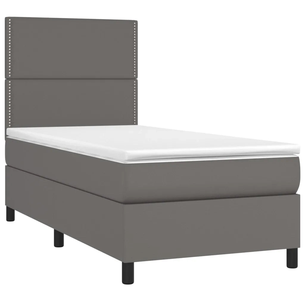 Giroletto a Molle con Materasso Grgio 90x200 cm in Similpelle 3142765