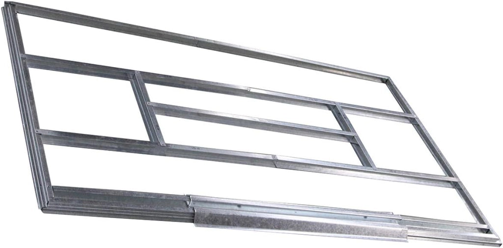 Casetta da Esterno per Attrezzi in Acciaio 2,8㎡, con Base, Porte Scorrevoli, Maniglie e Sfoghi, Capanno da Esterno per Giardino, Cortile e Fattoria, 213 x 173 x 130 cm