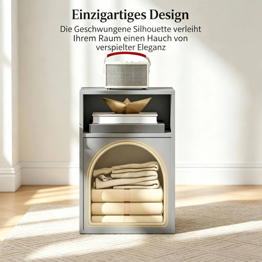 Set di 2 comodini con 2 vani aperti in MDF grigio; 40 x 30 x 60 cm