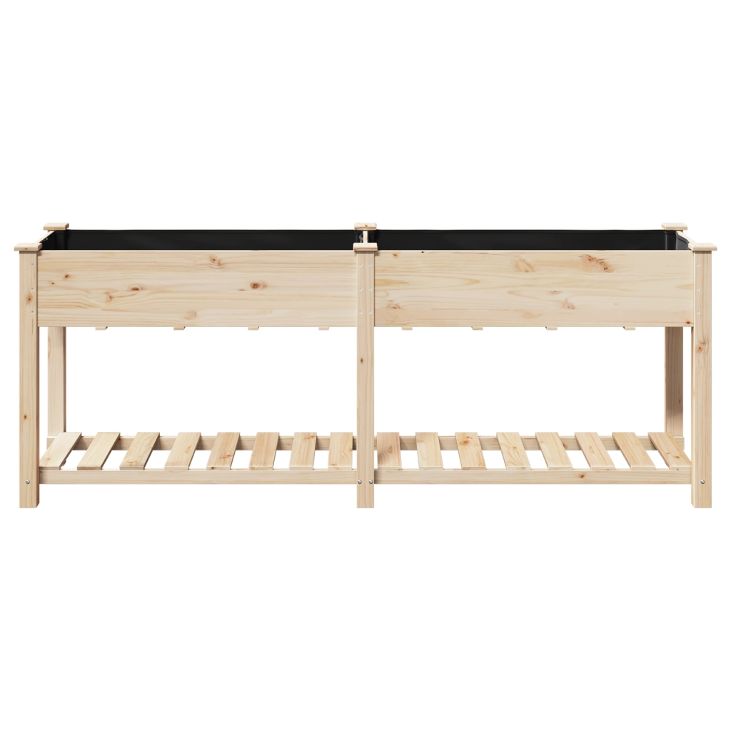 Fioriera da Giardino con Mensola 203x53x76 cm Legno Massello di Abete