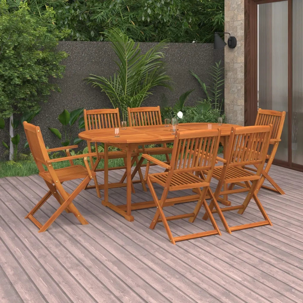 vidaXL Set da Pranzo da Giardino 7pz 180x90x75cm Legno Massello Acacia