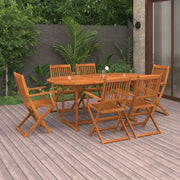 vidaXL Set da Pranzo da Giardino 7pz 180x90x75cm Legno Massello Acacia