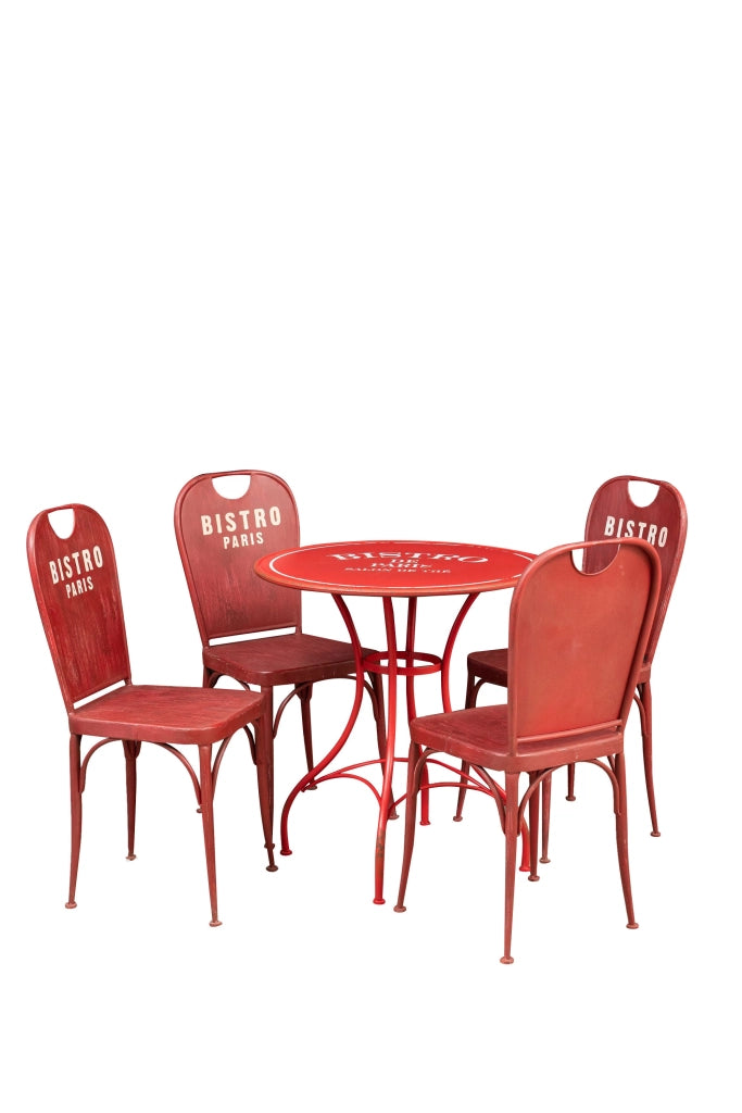 Biscottini Tavolo "Bistro de Paris" in ferro finitura rosso anticata L72xPR72xH75 cm