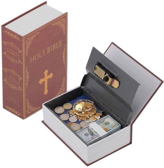 Cassaforte con Chiusura a Cifra - Struttura in Acciaio Rafforzato - Cassaforte Nascondiglio/Vergognata - Design Discreto per Libri - 18 x 12 x 5,5 cm - Sicura per Denaro/Ornamenti - Cassaforte Segreta