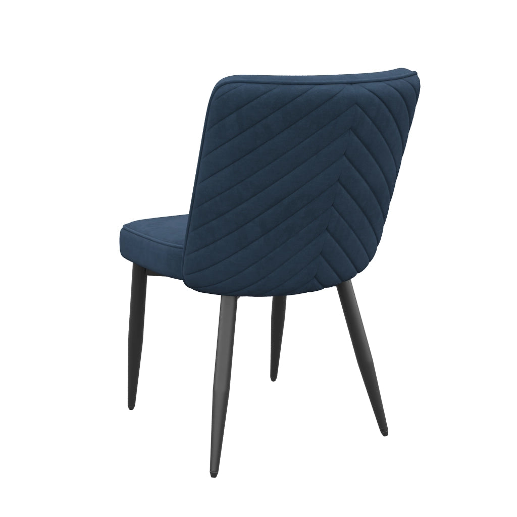 Sedie da Pranzo in Velluto ¨C Xylo ¨C Blu Scuro, Set 6 Pezzi, Stile Moderno