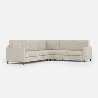 Divano Angolare 6 Posti 281x221x85 cm Karay in Tessuto Latte