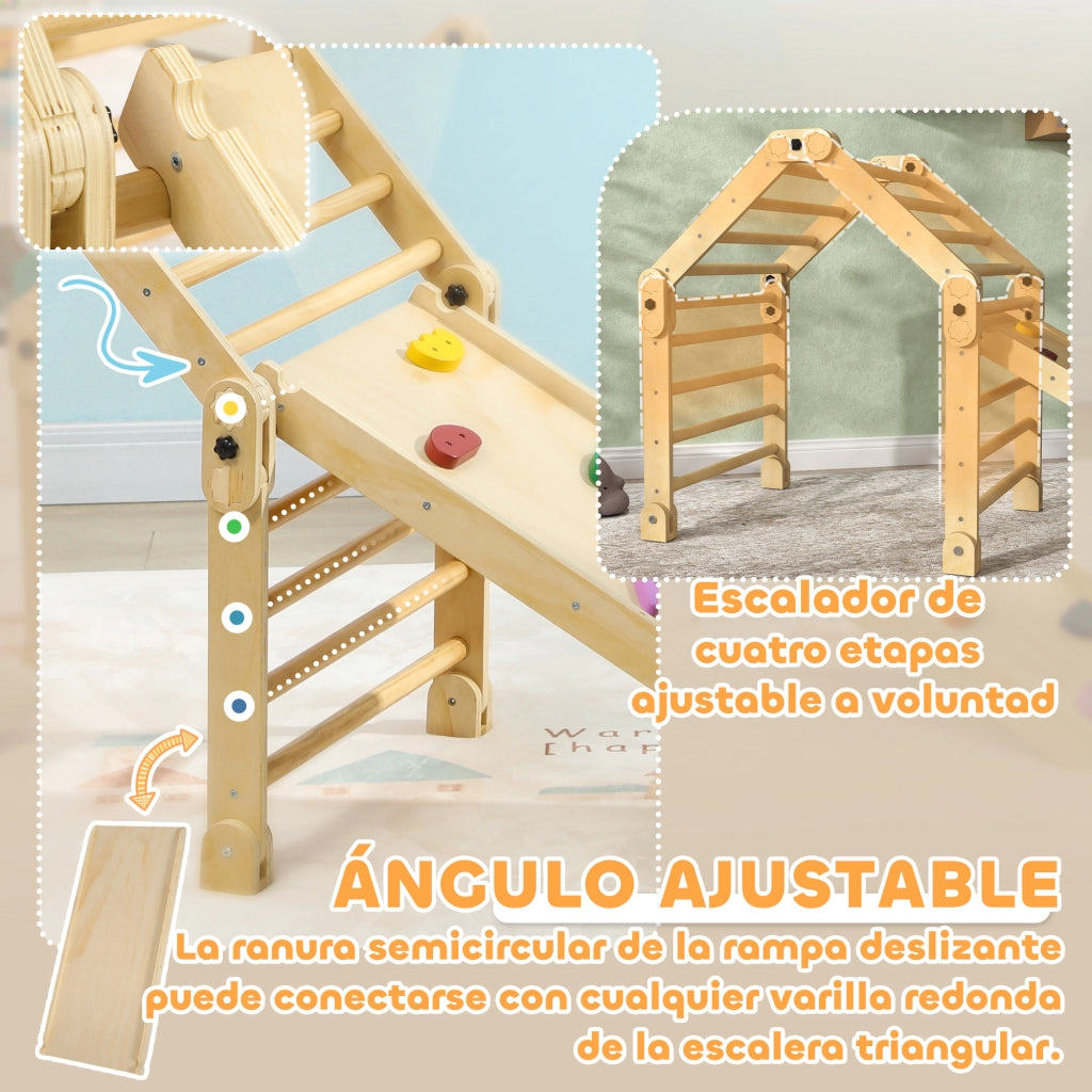 Castello Scalabile 3 in 1 per Bambini ¨C zephmum ¨C Multicolore 175x70x89 cm