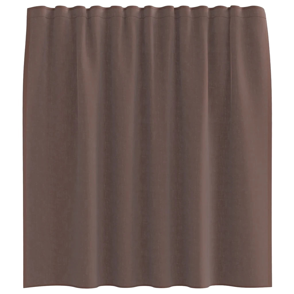 Tende in Voile con Linguetta 2 pz Marrone 4102261