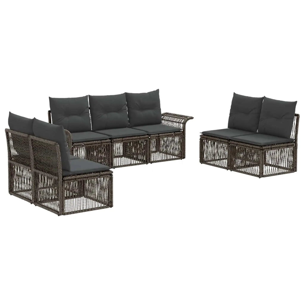 Set Divano da Giardino 7 pcs Grigio polyrattan 3434798