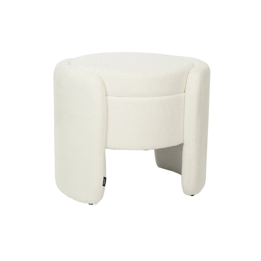 Pouf contenitore in tessuto, bianco