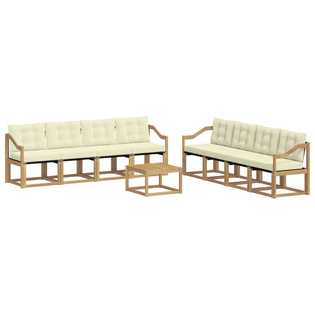 Set di divani da esterno 9 pz Bianco e Crema 3389340