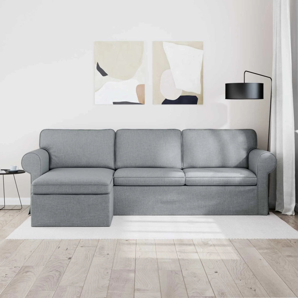 Divano Grigio chiaro 245 x 138 x 80 cm Tessuto 42024341