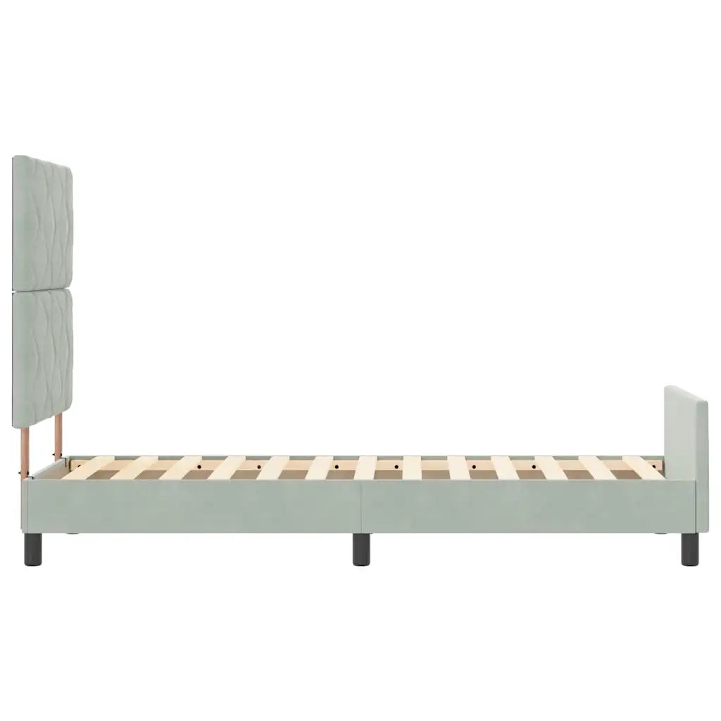 Letto a molle con testiera Grigio chiaro 80 x 200 cm Velluto 3344969