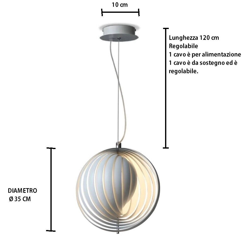 Lampadario a sospensione moderno in ferro Bianco da soffitto con attacco E27