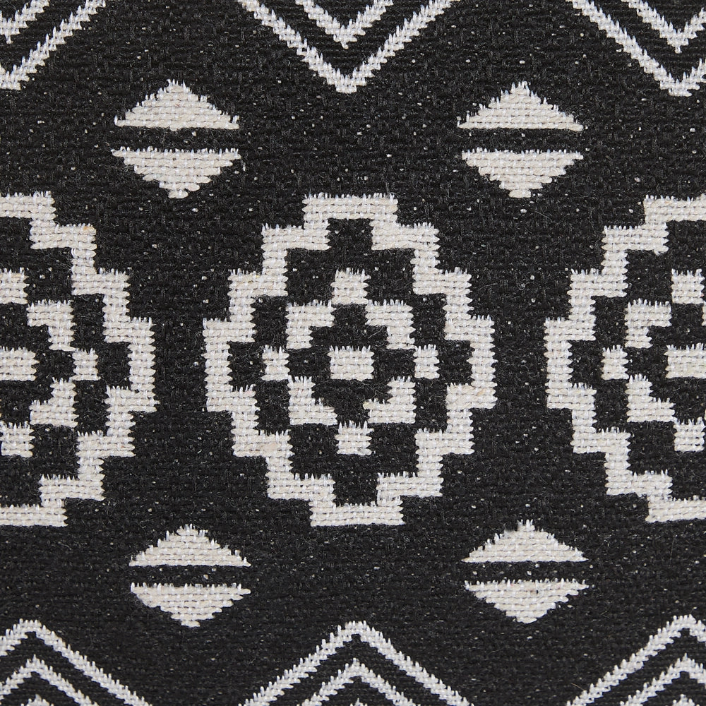Set di 2 cuscini decorativi in cotone bianco e nero 45 x 45 cm federe rimovibili con imbottitura in poliestere