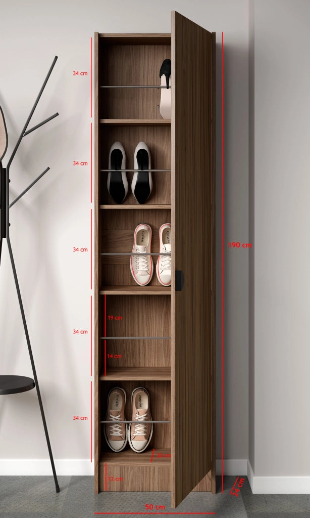 Scarpiera Herdasa effetto noce stampa doghe noce 190x50x24