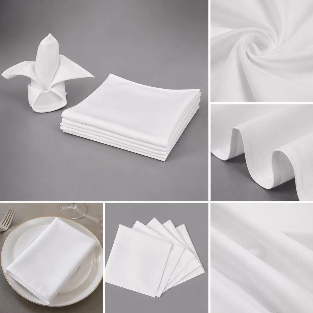 100 White Dinner Napkins 50 X 50 Cm