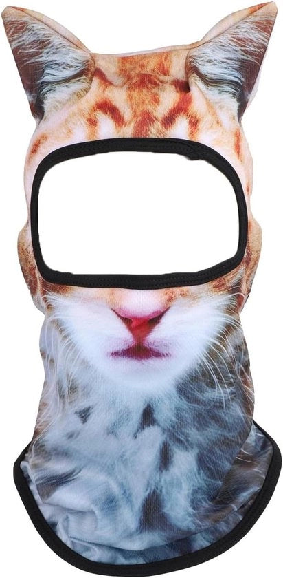 Balaclava 3D Kat Ski Grappig con Visiera Oren per Feste e Festival Musicali