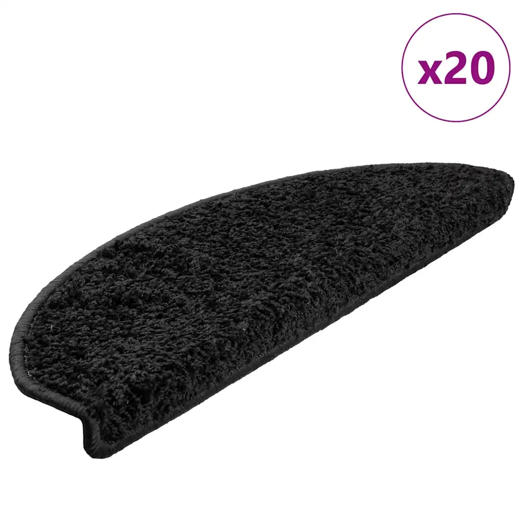 Tappetini per scale 20 pz | Gradini per Scale 65x21x4 cm Nero Semicircolari Grandi