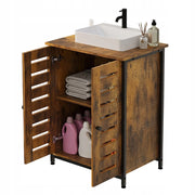Mobile bagno marrone, stile loft, autoportante, con ripiano rustico