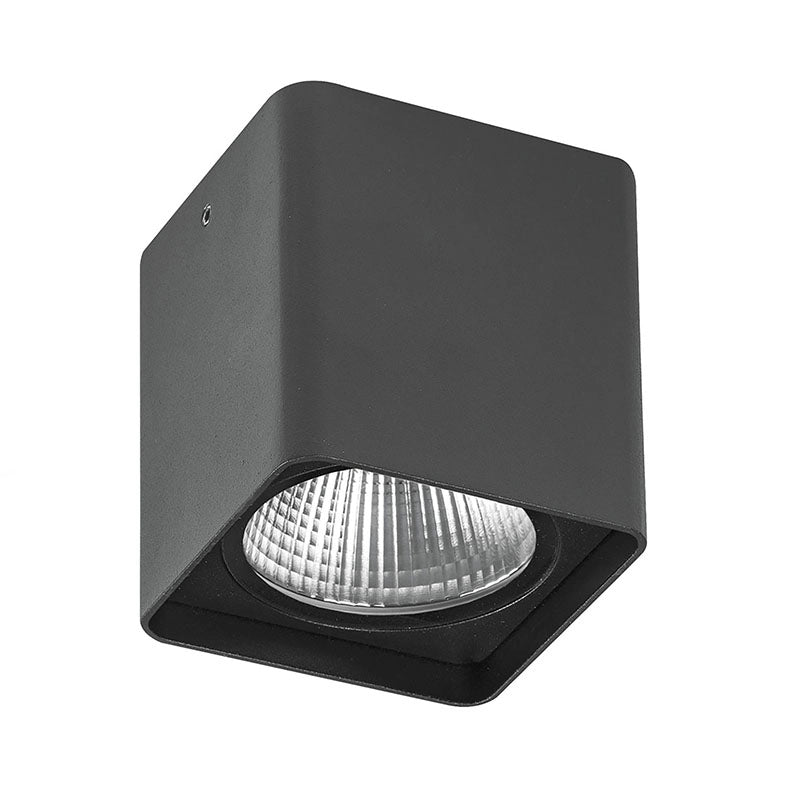 KUBA Downlight a Plafone Quadrato Antracite 20W LED 3000K IP65 - Plafoniera da Esterno in Alluminio ad Alta Resistenza - Rossini Illuminazione