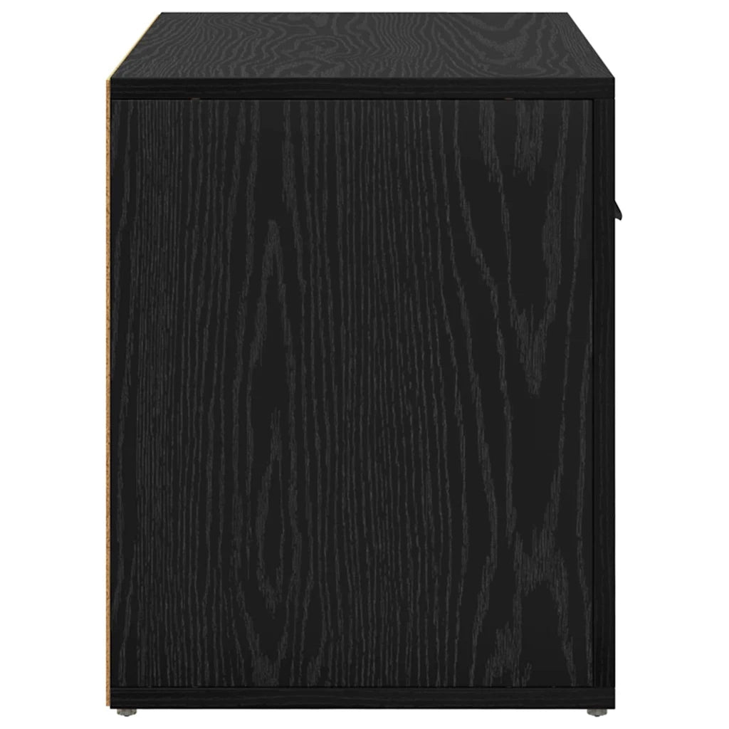 Armadio da Notte Rovere Nero 35 x 60 x 50 cm Legno multistrato