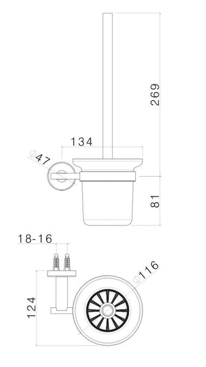 Porta Scopino da Parete in Acciaio Inox Satinato Nilo
