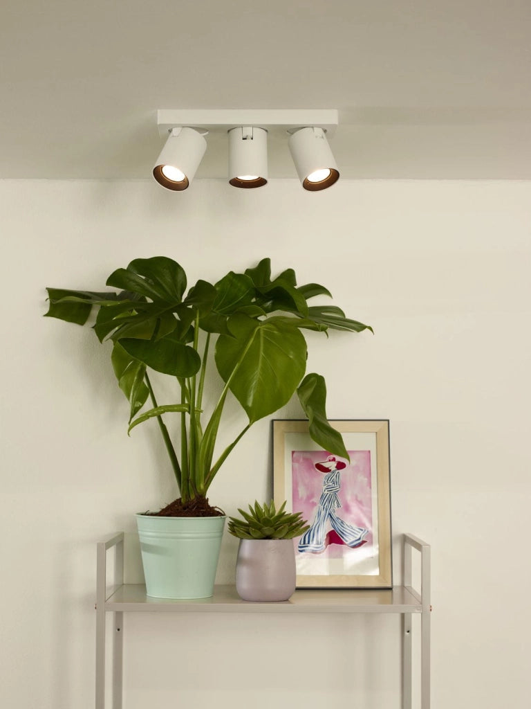 Plafoniera Lucide Nigel bianca 3xGU10 2200K 5W alluminio