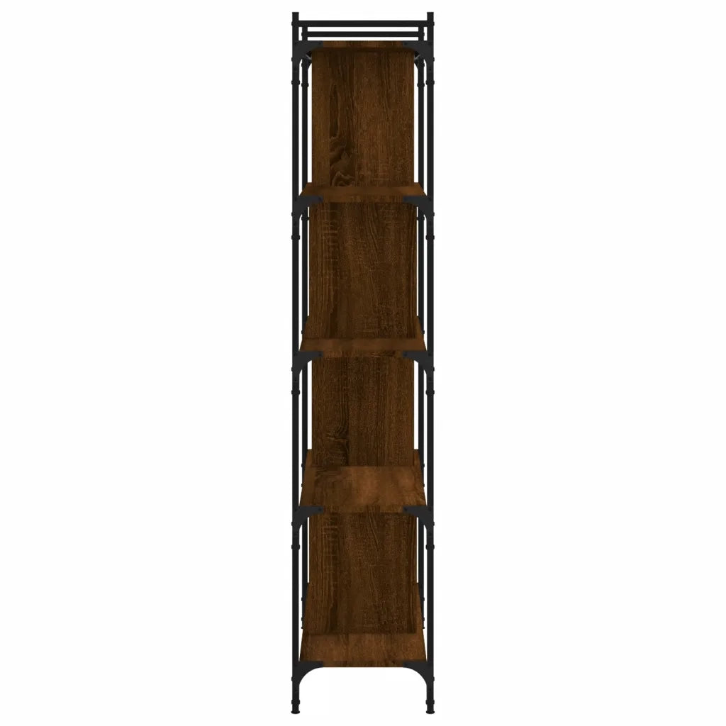 Libreria Rovere Marrone 5 Ripiani 76x32x158cm Legno Multistrato