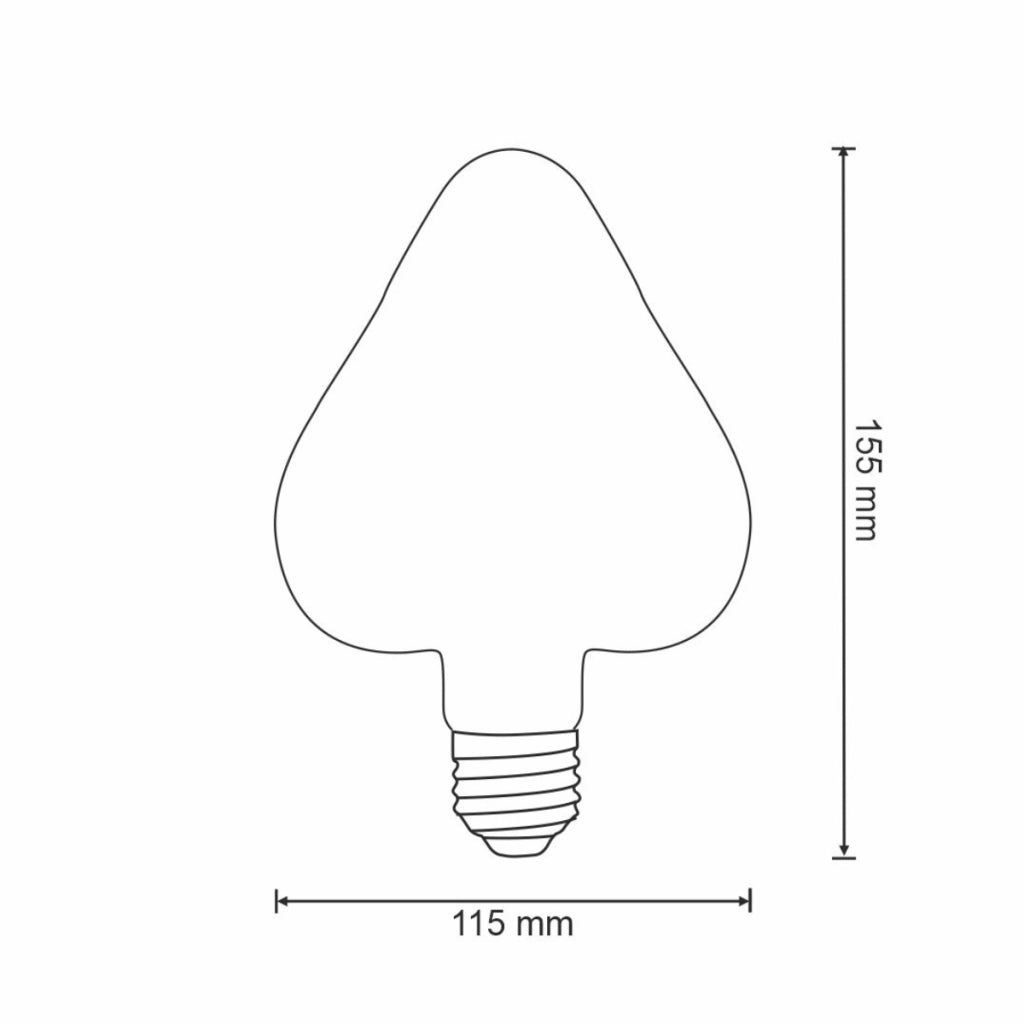Lampadina LED Filament Cuore E27 2000K Ambra Polux