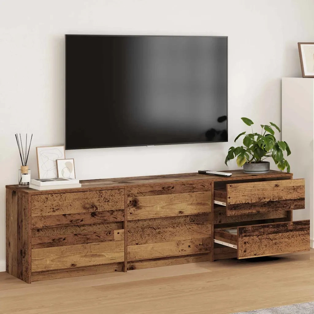 Unità TV 2 pcs Legno vecchio 180 x 34 x 50 cm Legno multistrato 3385628