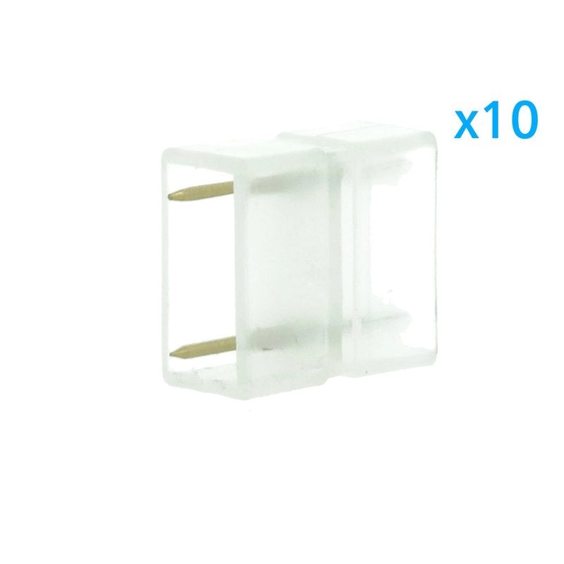 10 PZ Connettore 2 Pin Passo 12mm per Unire e Allungare Bobina Led 220V Mono Colore