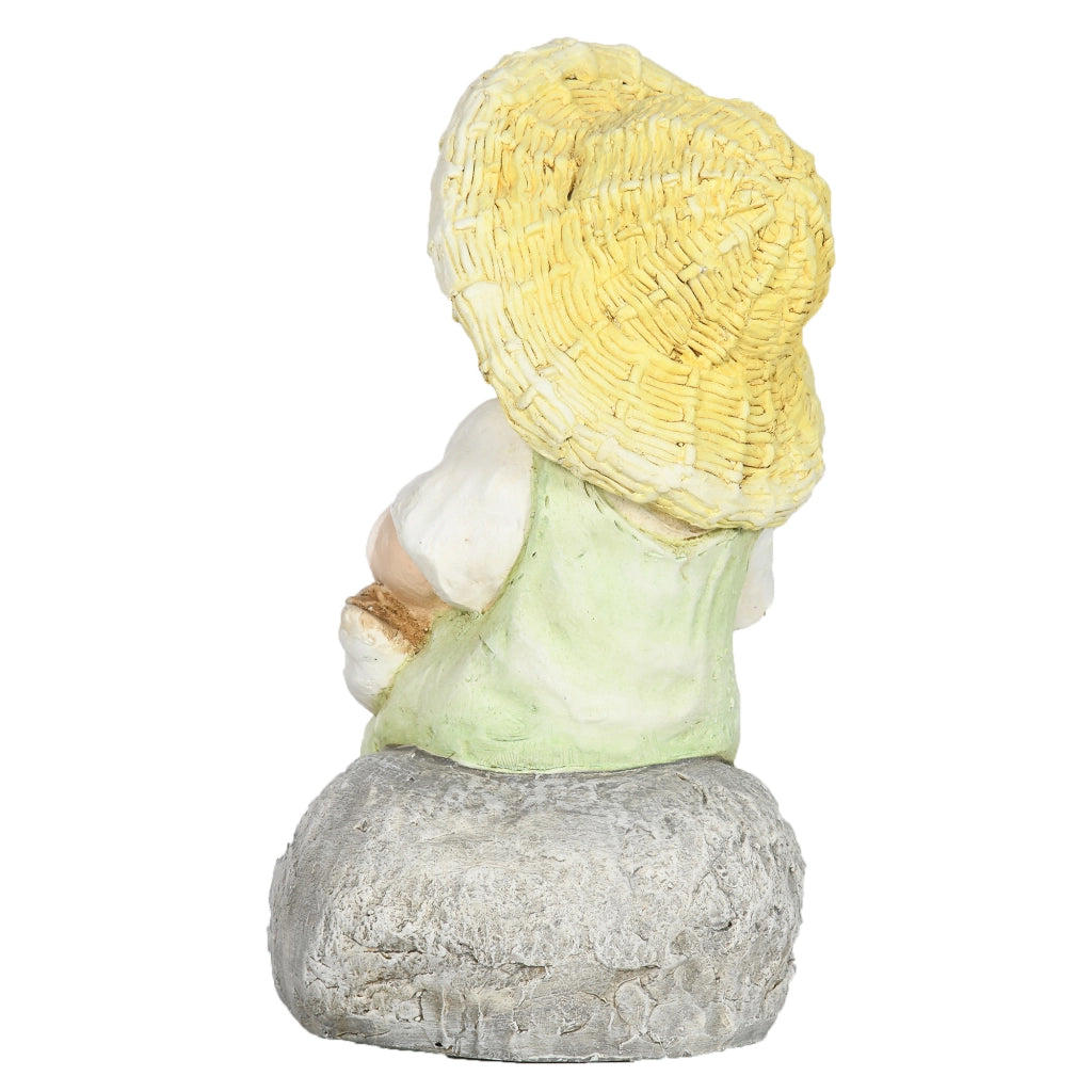 Statua da Giardino Ragazzo con Cappello di Paglia ¨C Zephmum ¨C 23.5x25x43 cm