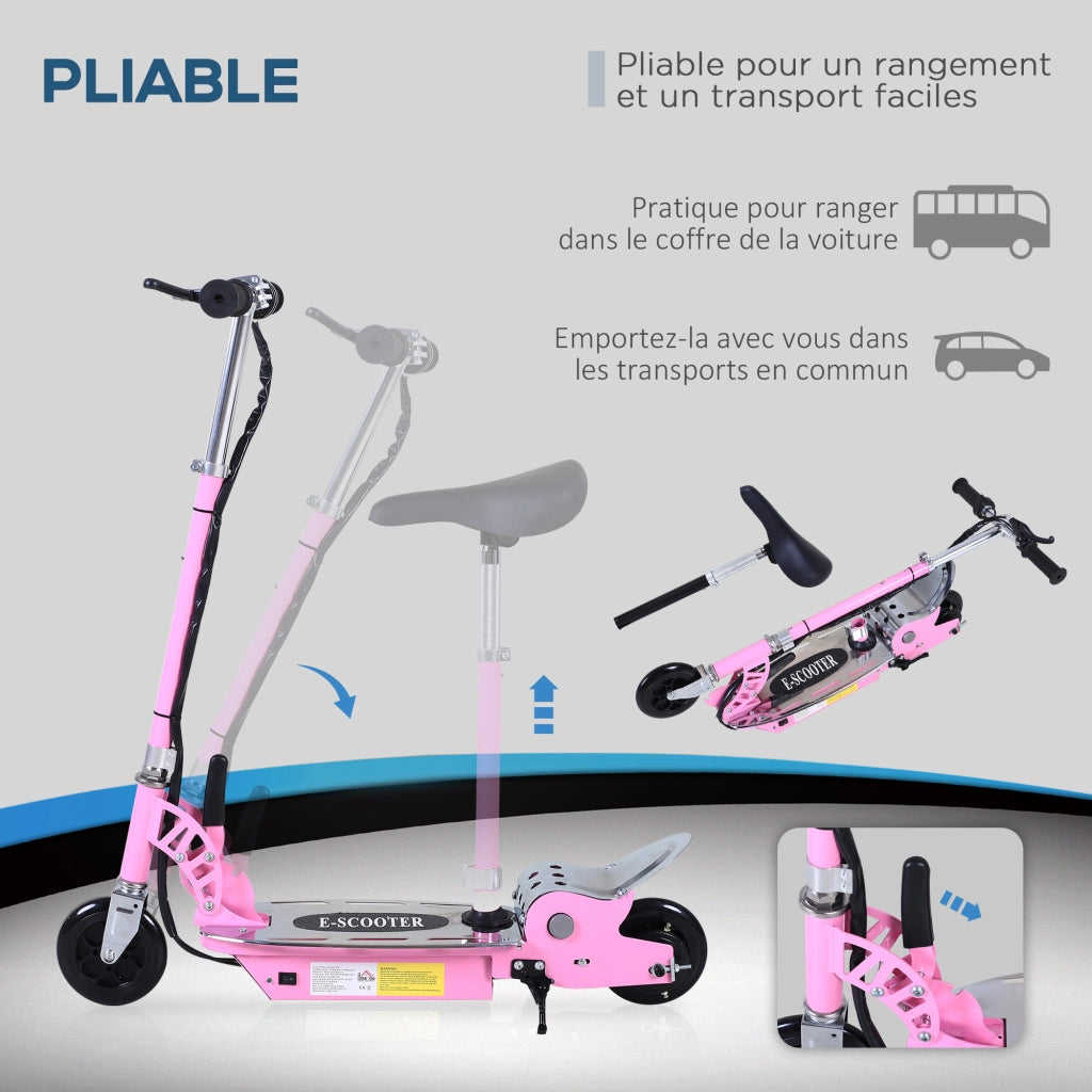 Trottinette elettrica pieghevole per bambini ¨C zephmum ¨C rosa