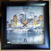 Orologio da parete in legno con strass 38 x 38 cm