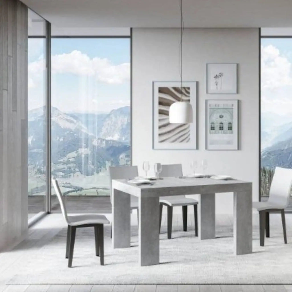 Tavolo allungabile 130/390x90 cm Roxell Premium colore cemento