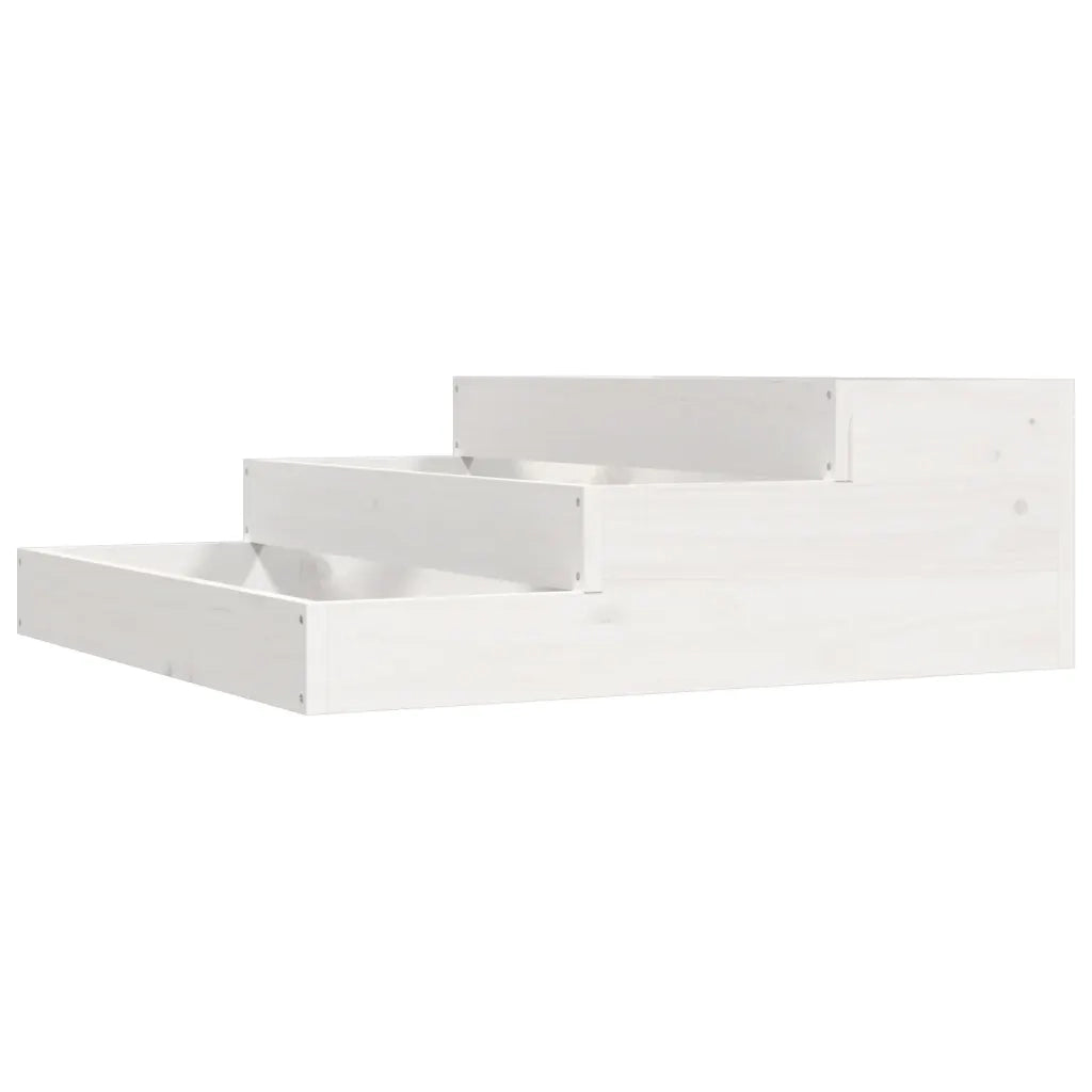 Fioriera | Cassetta per fiori | Vaso Bianca 78x78x27 cm in Legno Massello di Pino