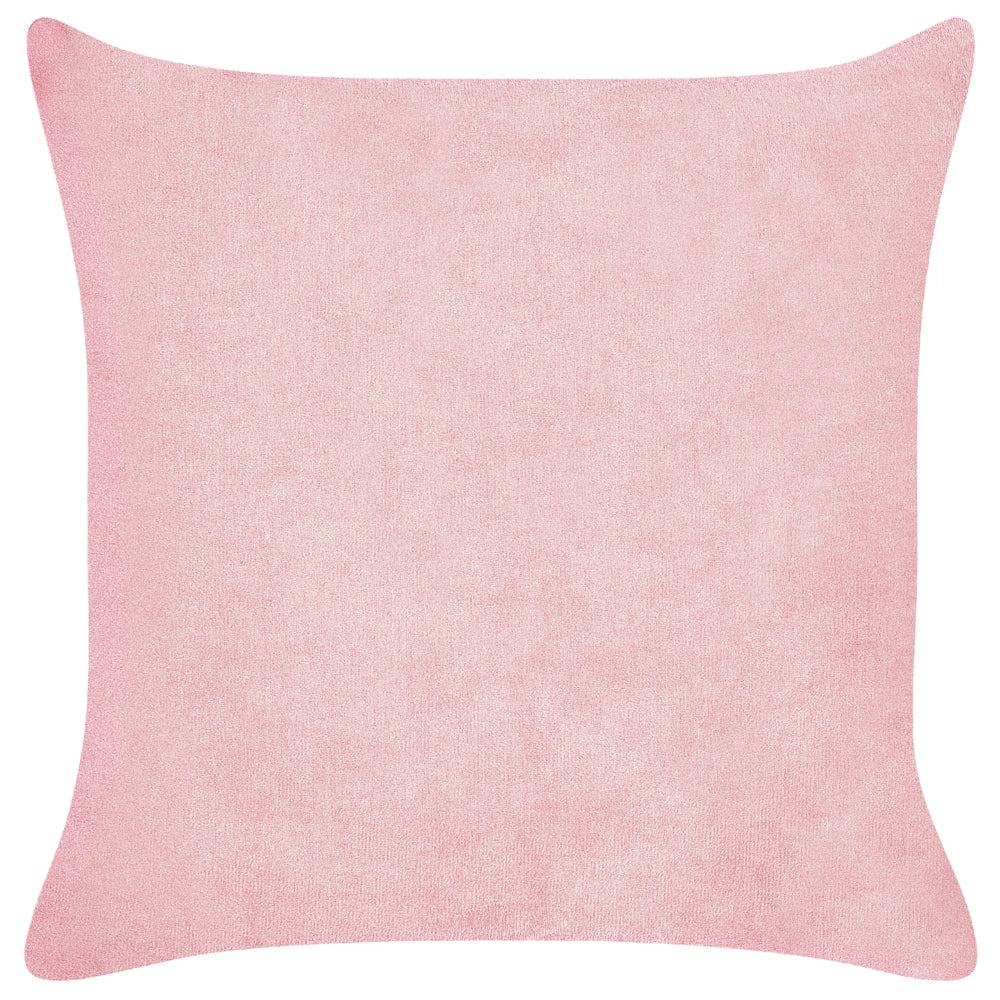 Set di 2 cuscini decorativi in velluto a coste rosa 43 x 43 cm con motivo a righe Design moderno Cuscini decorativi
