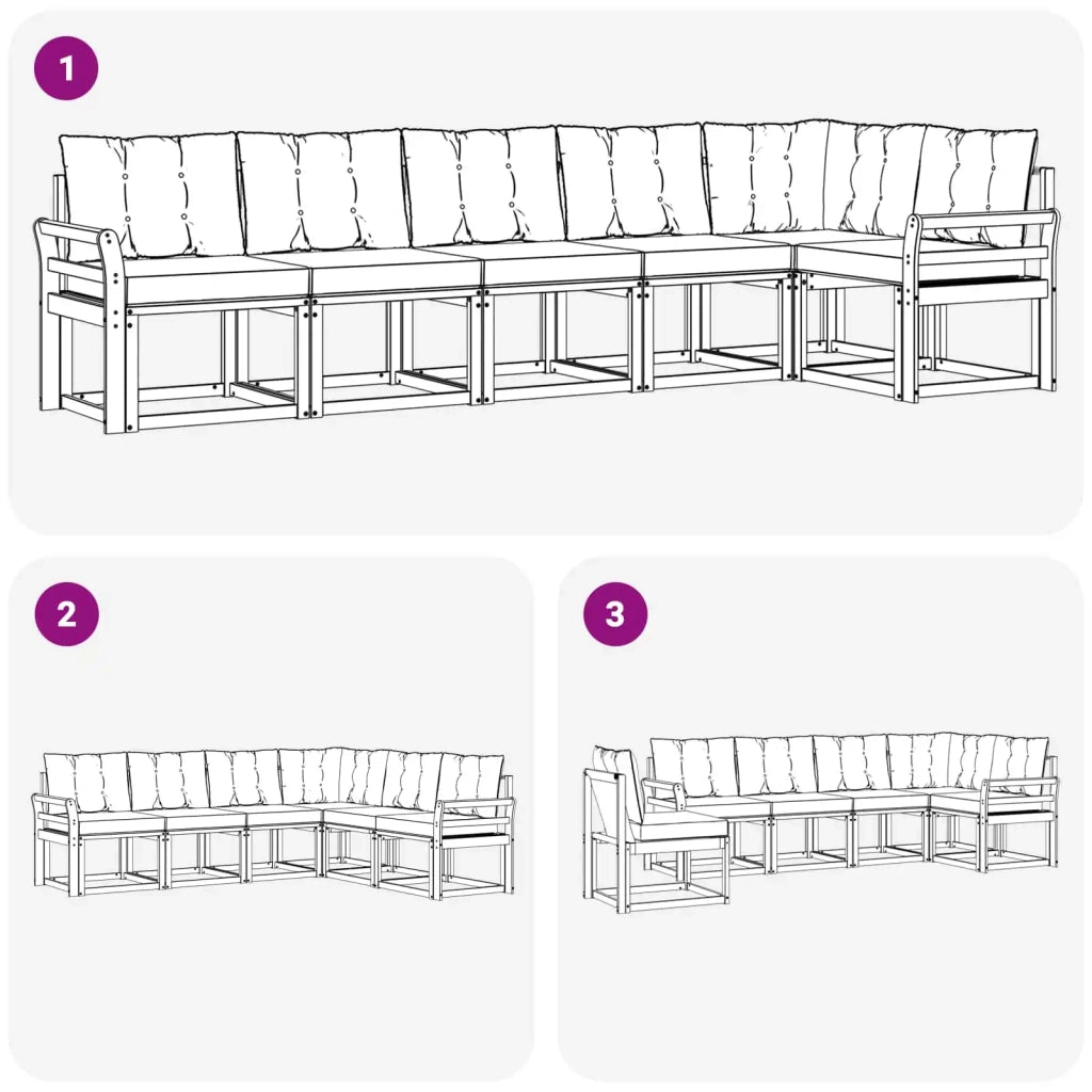 Set di divani da esterno 6 pz Bianco e Beige 3389527