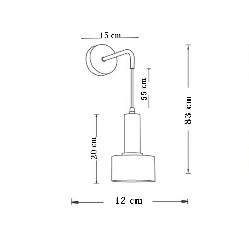 Applique da Parete Interno Oro Satinato con Cavo | Attacco E27 | Design Moderno Minimal | IP20 | AC 110–240V