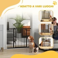 Cancellino per Cani a 2 Estensioni con Larghezza Regolabile fino a 100 cm e Chiusura Automatica, Nero