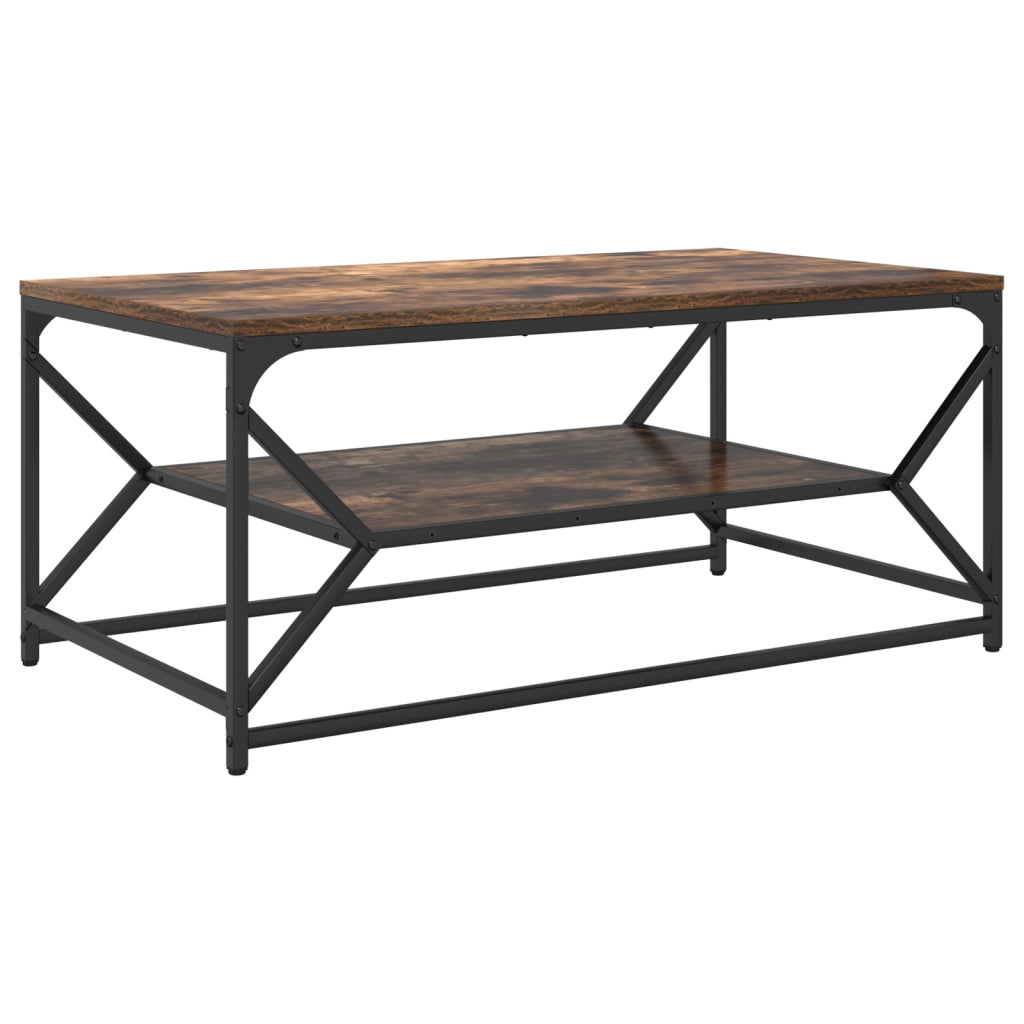 Tavolino da CaffÃ¨ con Ripiano Rovere Affumicato 90x50x40 cm Legno Truciolare