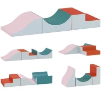 Set 3 Costruzioni Morbide per Bambini, in Similpelle e Spugna, Grigio Chiaro