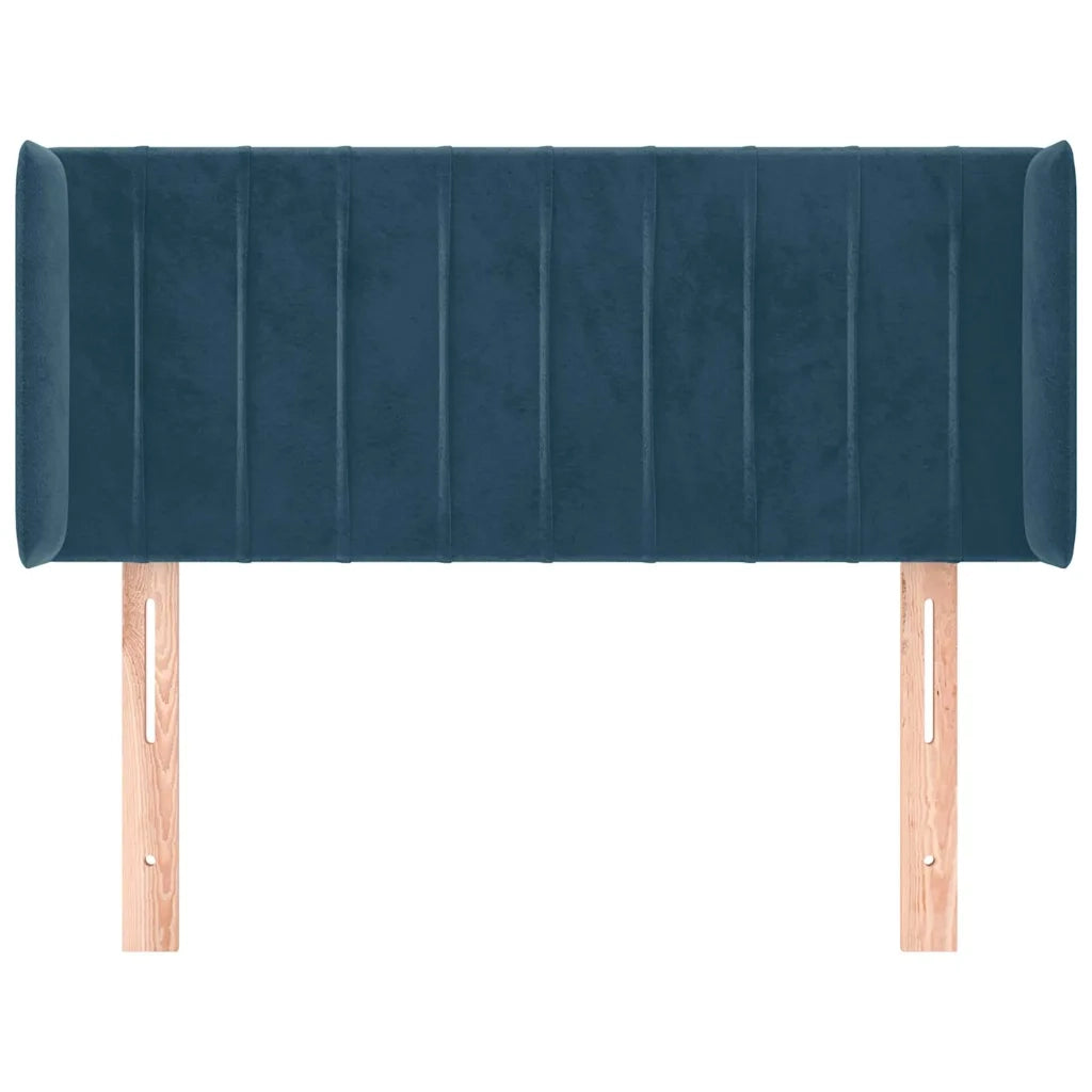 Testiera ad Orecchio Blu Scuro 103x16x78/88 cm in Velluto