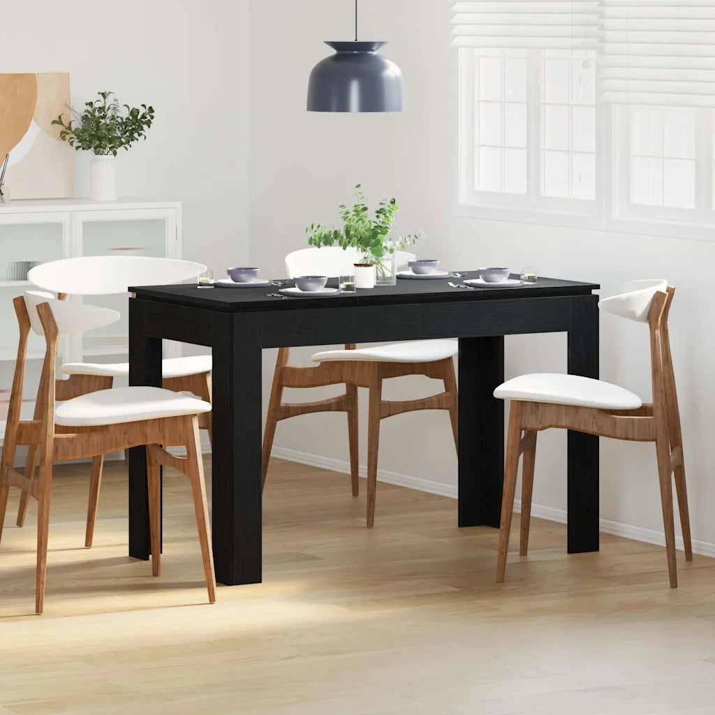 Tavolo da pranzo Rovere Nero 120x60x76 cm in Legno Multistrato 862451