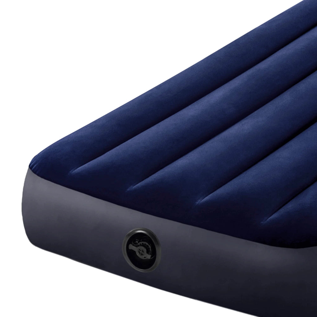Materasso Singolo Gonfiabile Airbed Classic 76x191x25 cm con Tecnologia Fiber-Tech e Valvola 2-in-1 per Casa e Campeggio Intex